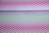 Stretch Sweat Chevron Design, Fräulein von Julie, angeraut, lila, mint, 0,5 m