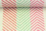 Restmenge 98 cm Musselin, Double Gauze, "Thea" mit Streifen, Chevron, pink, grün, beige