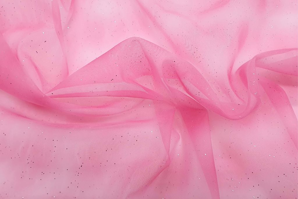 Tüll mit Glitzer, pink, 0,5 m