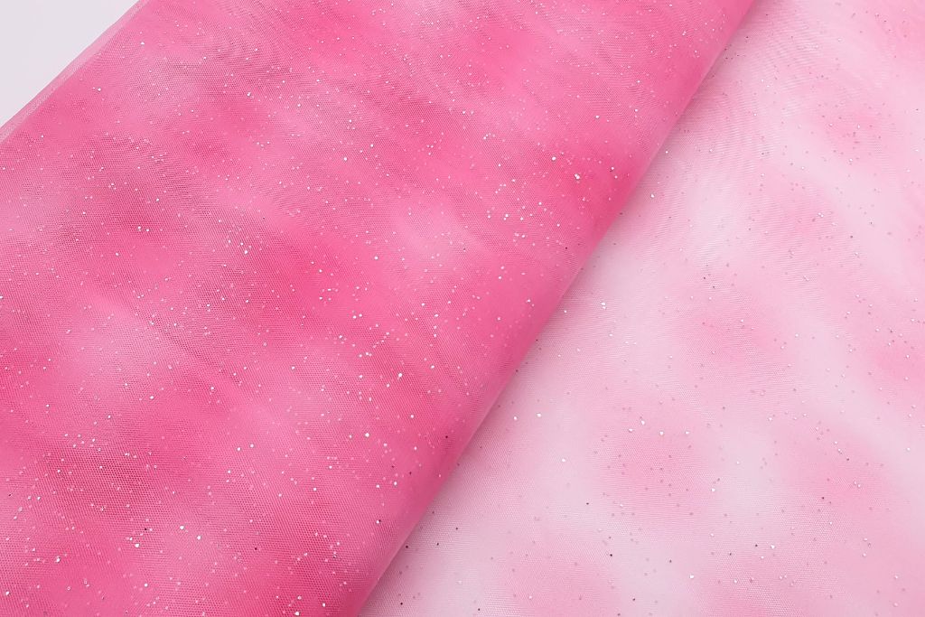 Tüll mit Glitzer, pink, 0,5 m