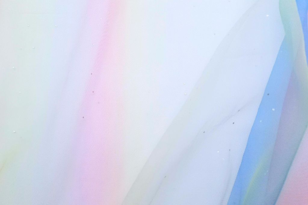 Tüll mit Glitzer, Regenbogen, bunt, 0,5 m
