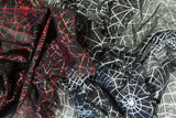 Feintüll, Tüll "Spider Web", schwarz, silber, 0,5 m