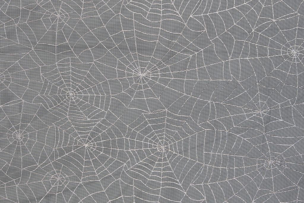 Feintüll, Tüll "Spider Web", schwarz, silber, 0,5 m