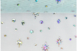 Tüll "Elsa" mit Glitzersternen, helltürkis, 0,5 m