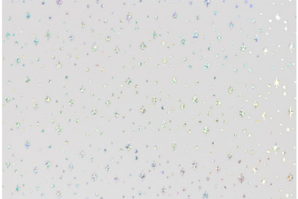 Tüll "Elsa" mit Glitzersternen, weiß, 0,5 m