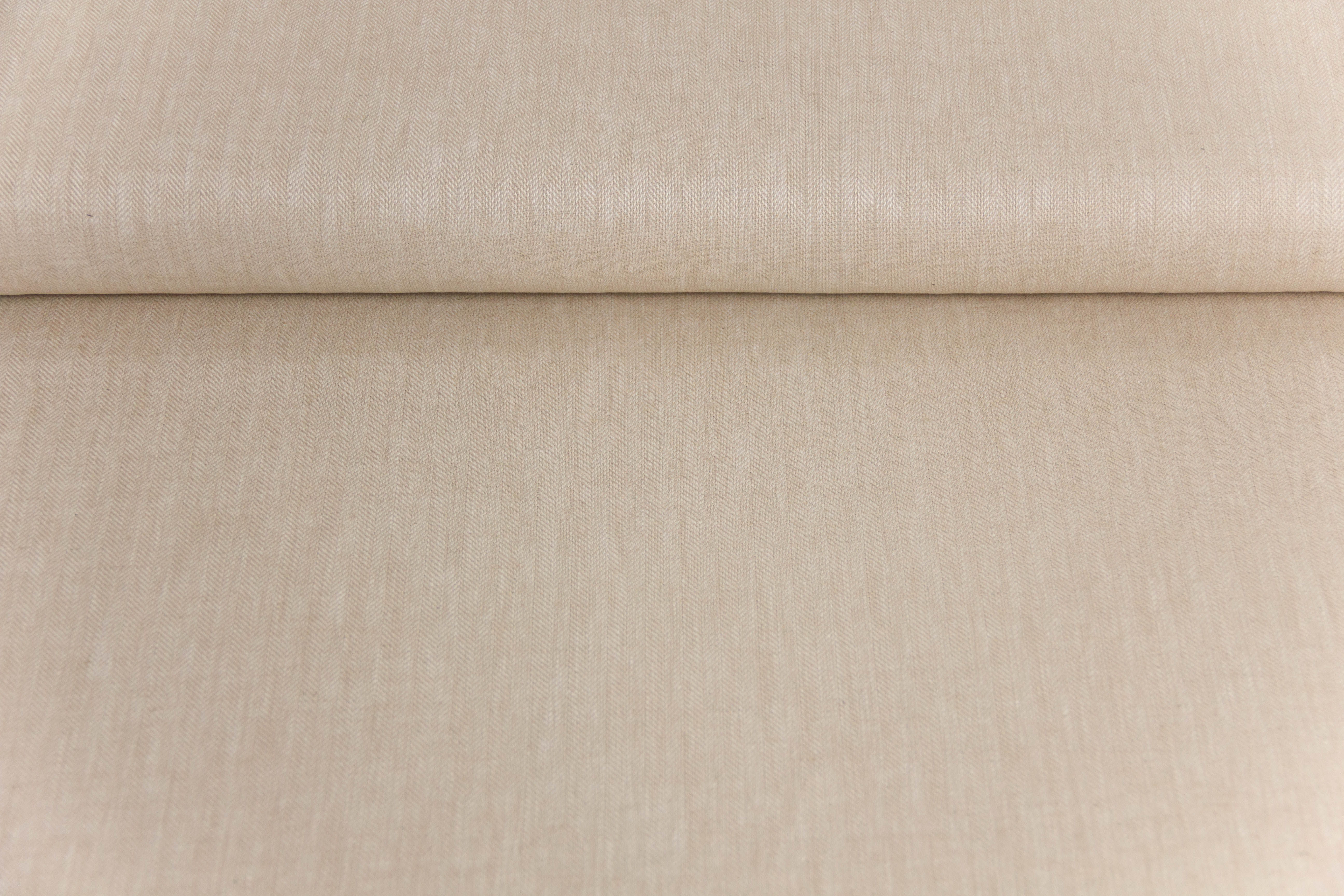 Leinen Baumwoll Twill, Fischgrätmuster, beige, 0,5 m
