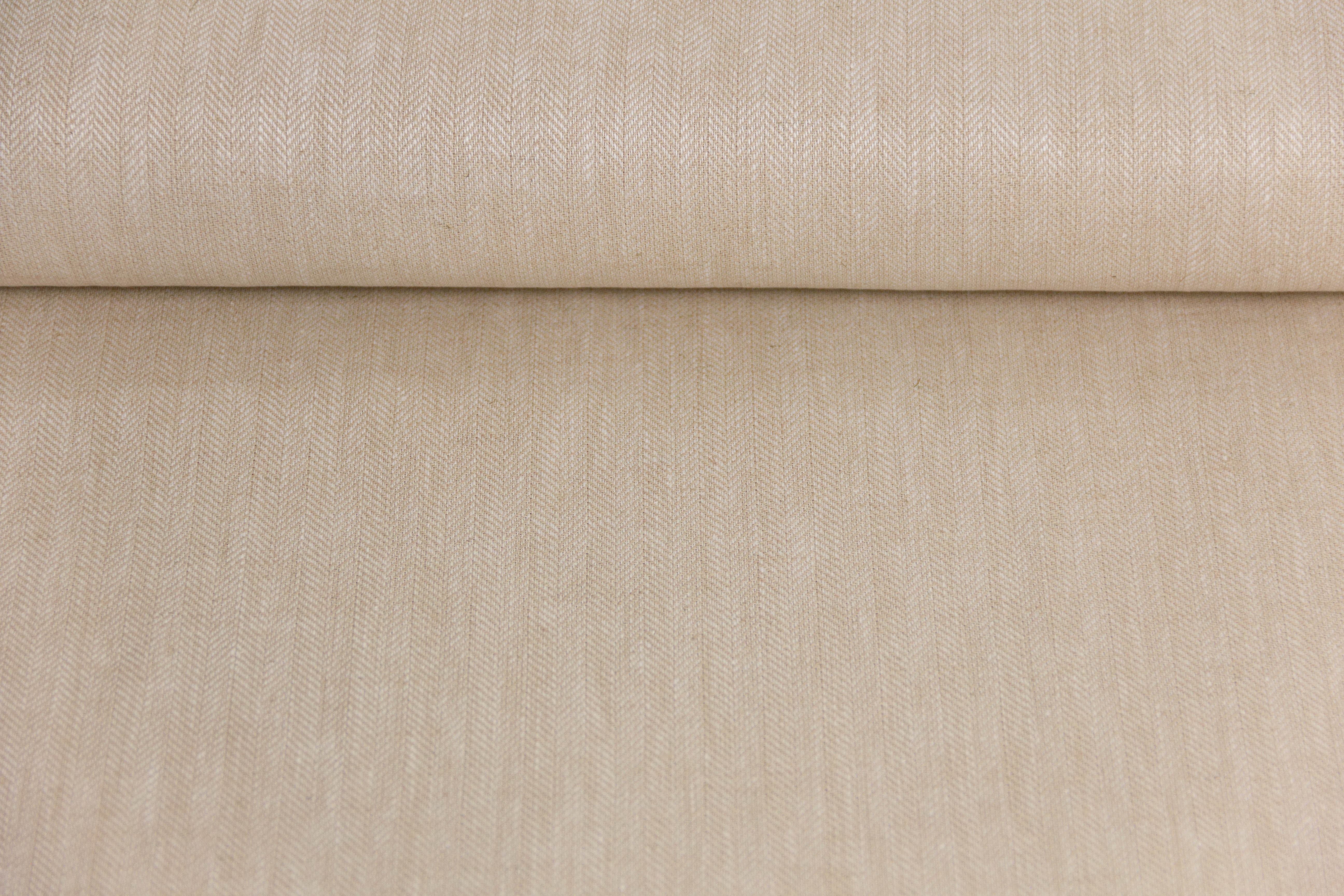 Leinen Baumwoll Twill, Fischgrätmuster, beige, 0,5 m