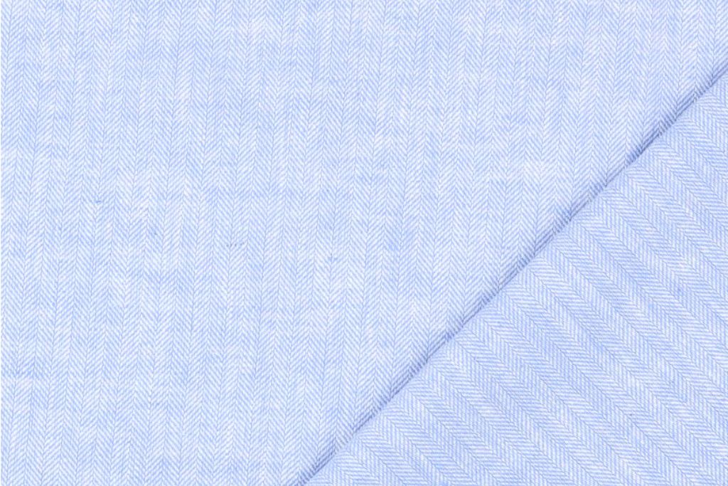Leinen Baumwoll Twill, Fischgrätmuster, jeansblau, 0,5 m