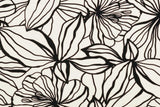 Viskose Webware mit Blumen, schwarz, naturweiß, 0,5 m