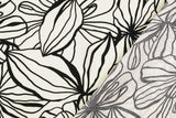 Viskose Webware mit Blumen, schwarz, naturweiß, 0,5 m