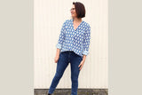 Viskose Webware "Cesta", lillesol & pelle, Swafing, blau, weiß, 0,5 m
