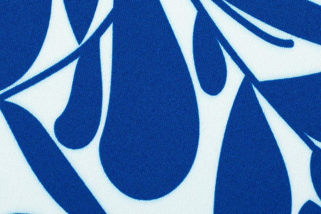 Viskose Webware "Hojas", lillesol & pelle, Swafing, blau, weiß, 0,5 m