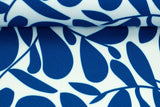 Viskose Webware "Hojas", lillesol & pelle, Swafing, blau, weiß, 0,5 m