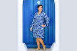 Viskose Webware "Hojas", lillesol & pelle, Swafing, blau, weiß, 0,5 m