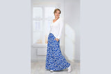 Viskose Webware "Hojas", lillesol & pelle, Swafing, blau, weiß, 0,5 m