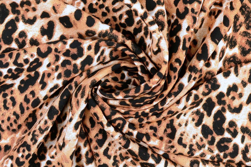 Viskose Webware Leo, Animal print, schwarz, braun, 0,5 m