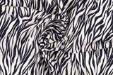 Viskose Webware, Zebra, weiß, marine, 0,5 m