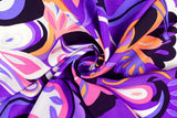 Viskose Webware mit Blumen, floral, lila, 0,5 m