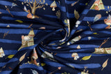 B-Ware 75 cm Jersey mit Waldtieren, blau