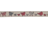 Webband "Hühner", beige, 0,5 m