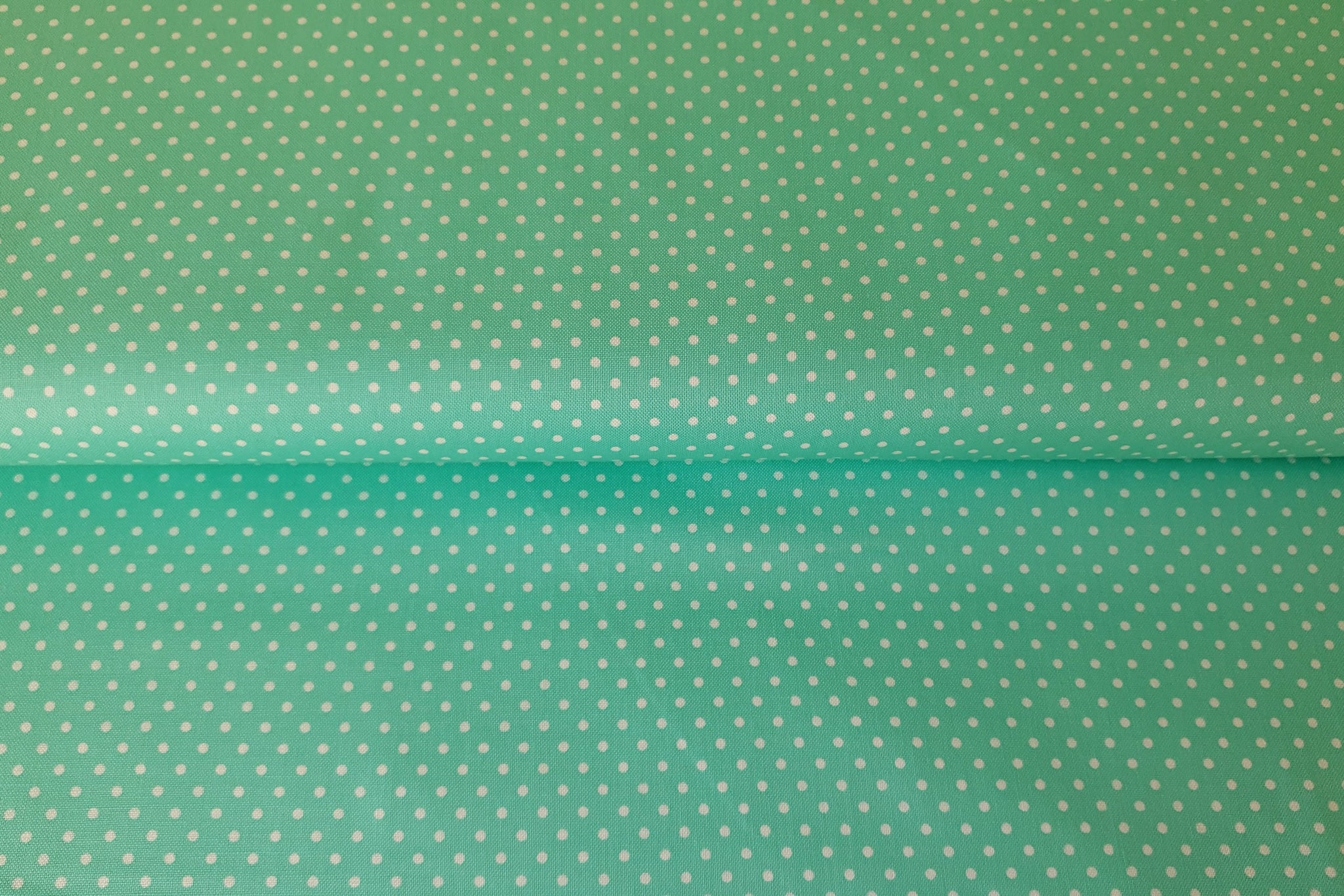 Baumwollwebware, Tupfen, 2 mm, mint, helltürkis, gepunktet, 0,5 m