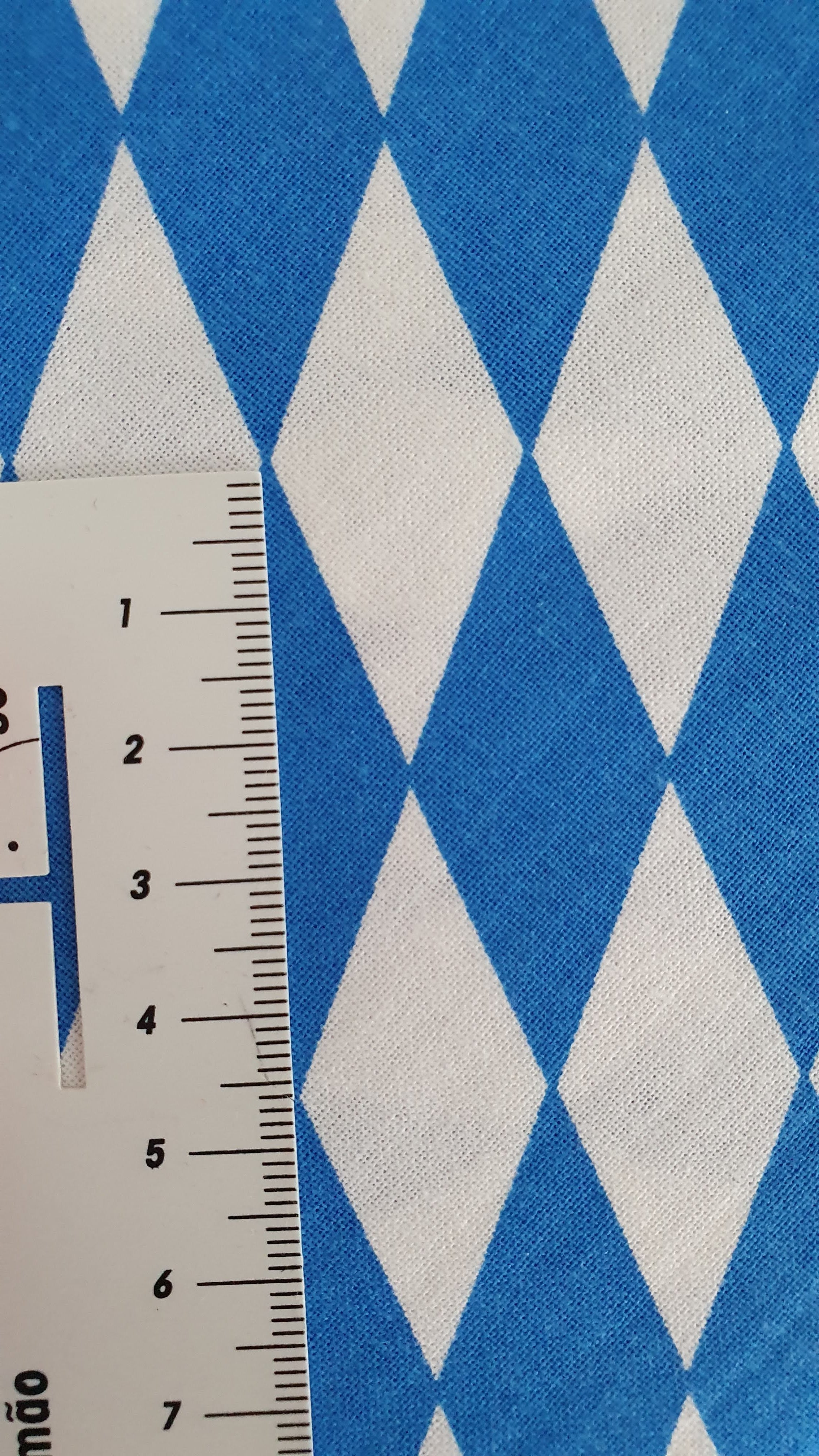 Baumwollwebware, Bayern, Raute, blau, weiß, 0,5 m