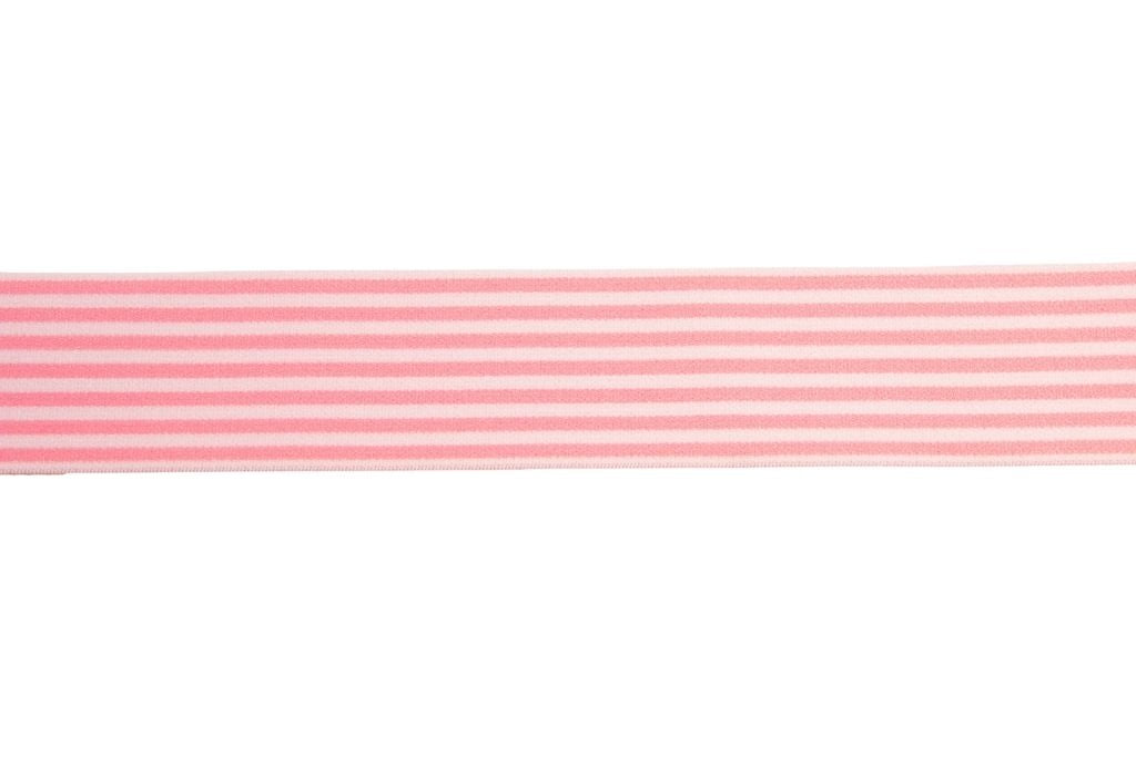 Gummiband elastisch, 4 cm, rosa gestreift, 0,5 m