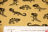 Alpenfleece mit Dinos, senfgelb, 0,5 m