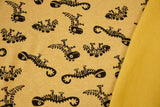 Alpenfleece mit Dinos, senfgelb, 0,5 m