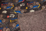 Alpenfleece mit Monstertrucks, schwarz, 0,5 m
