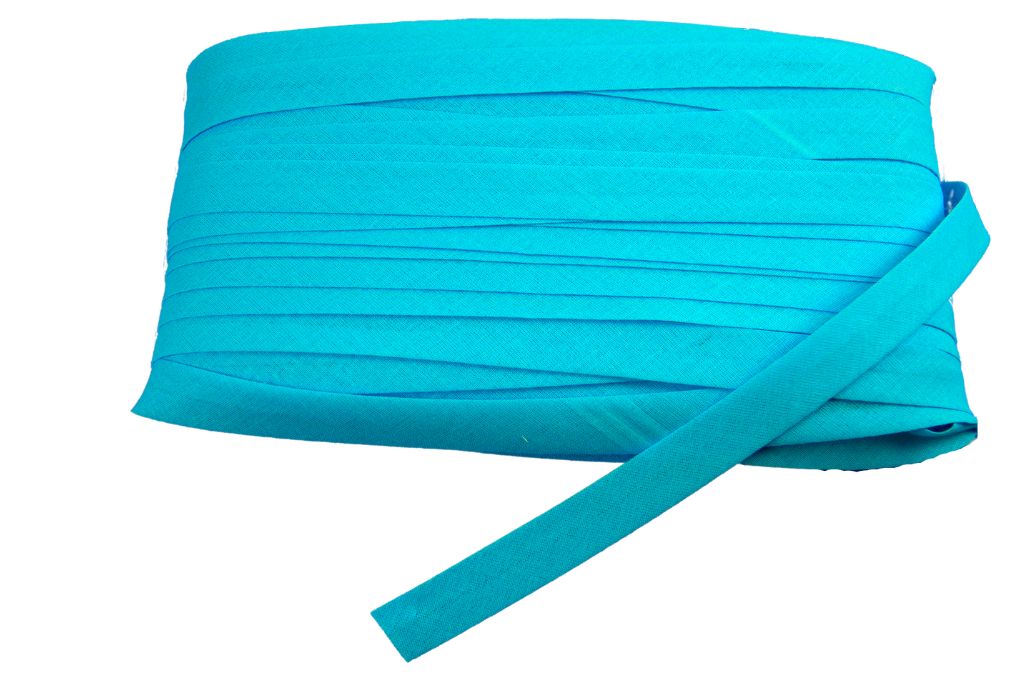 1 m Schrägband Baumwolle, 20 mm, gefalzt, türkis