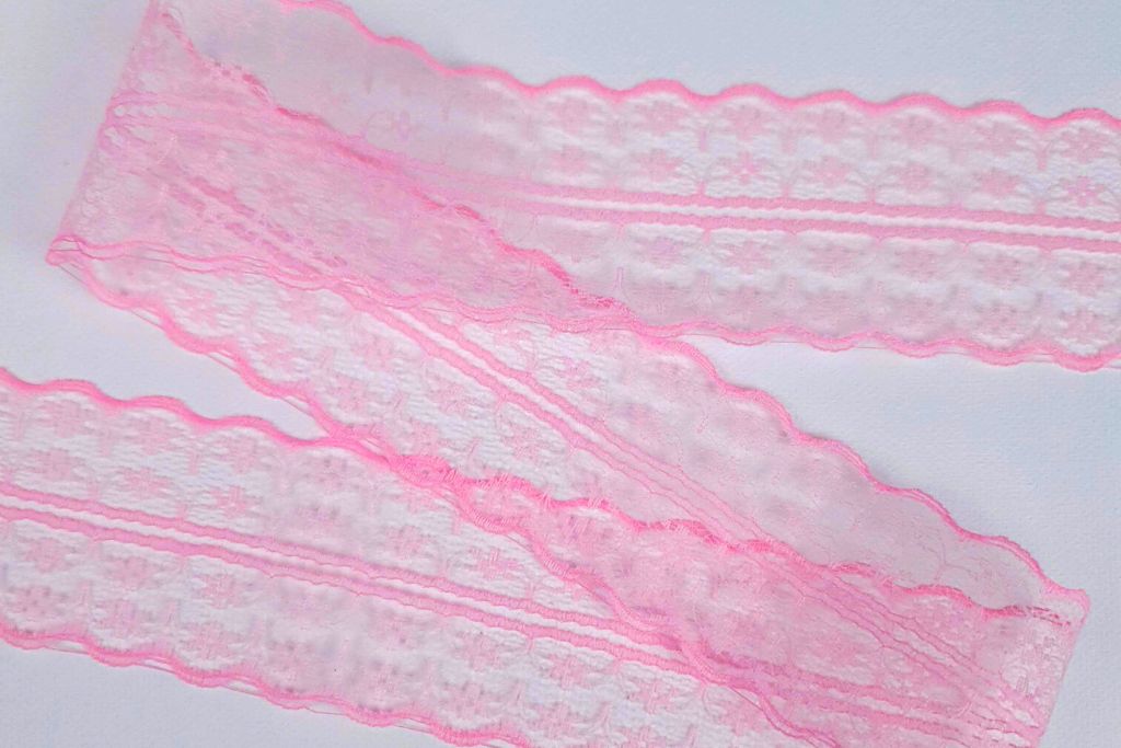 Voile Spitze, Einfassband, rosa, 0,5 m