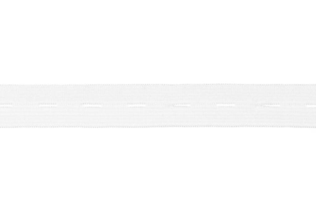 Knopflochgummi, 2 cm, weiß, 0,5 m