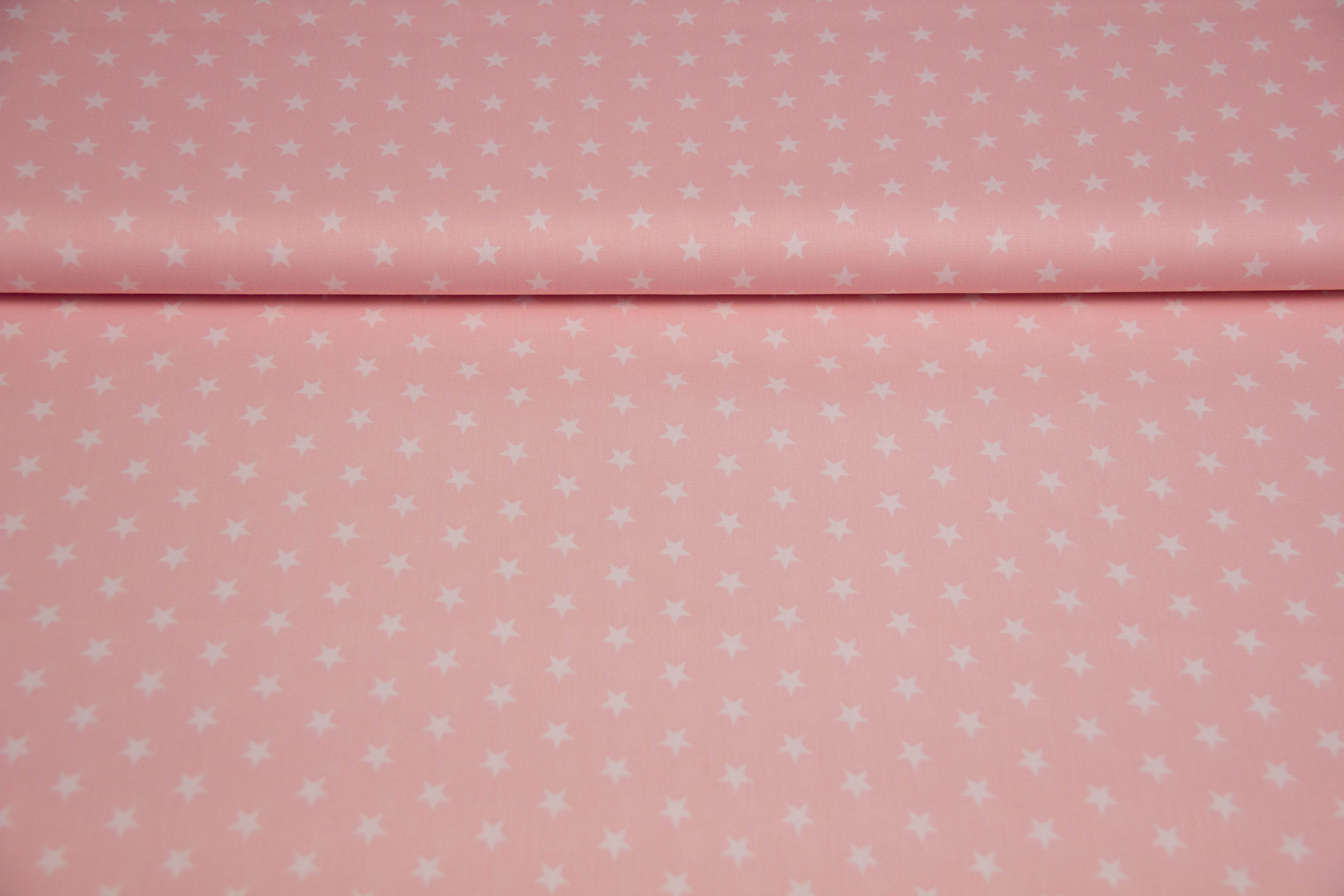 Baumwollwebware Sterne, rosa, 0,5 m