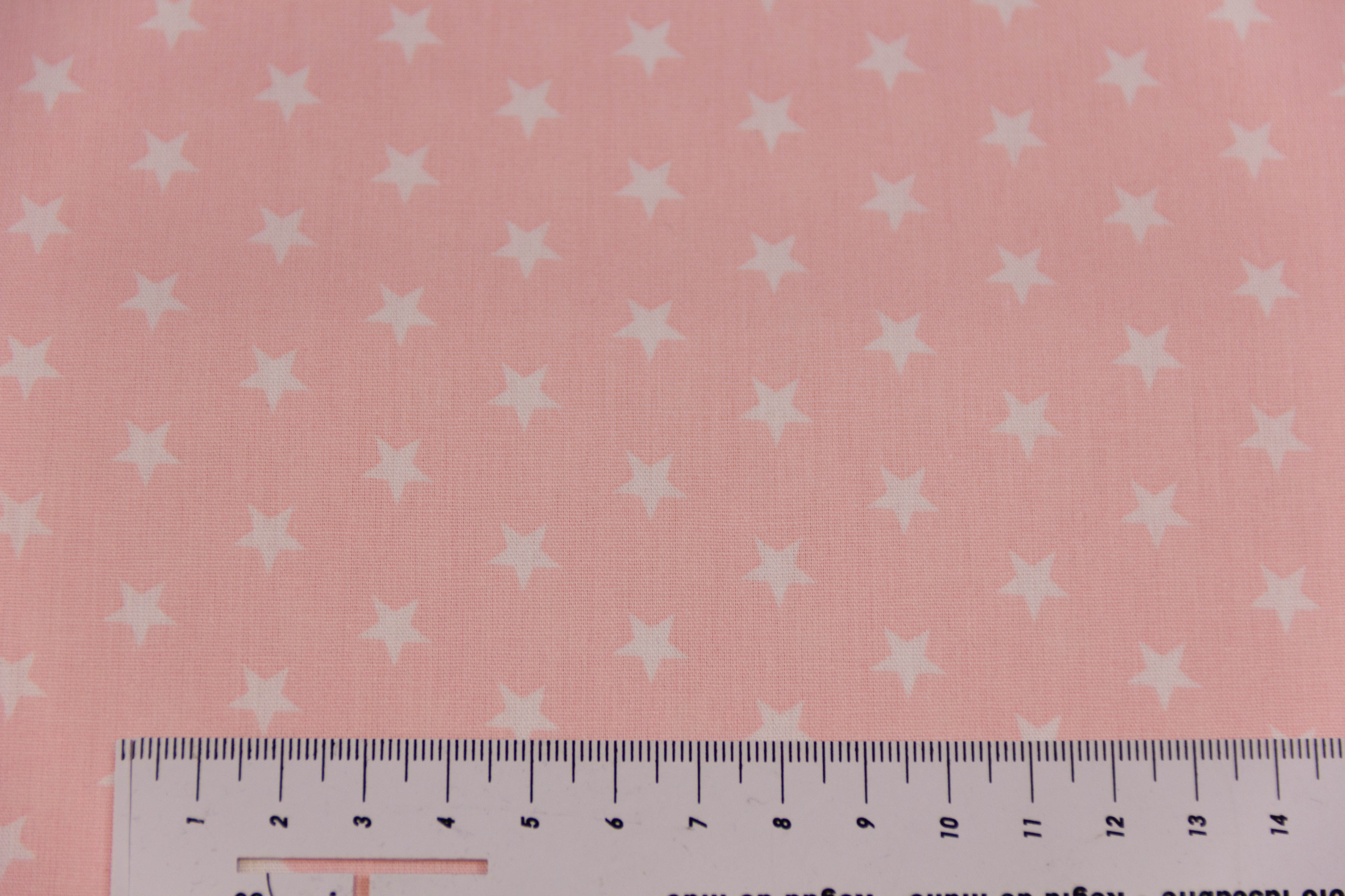 Baumwollwebware Sterne, rosa, 0,5 m