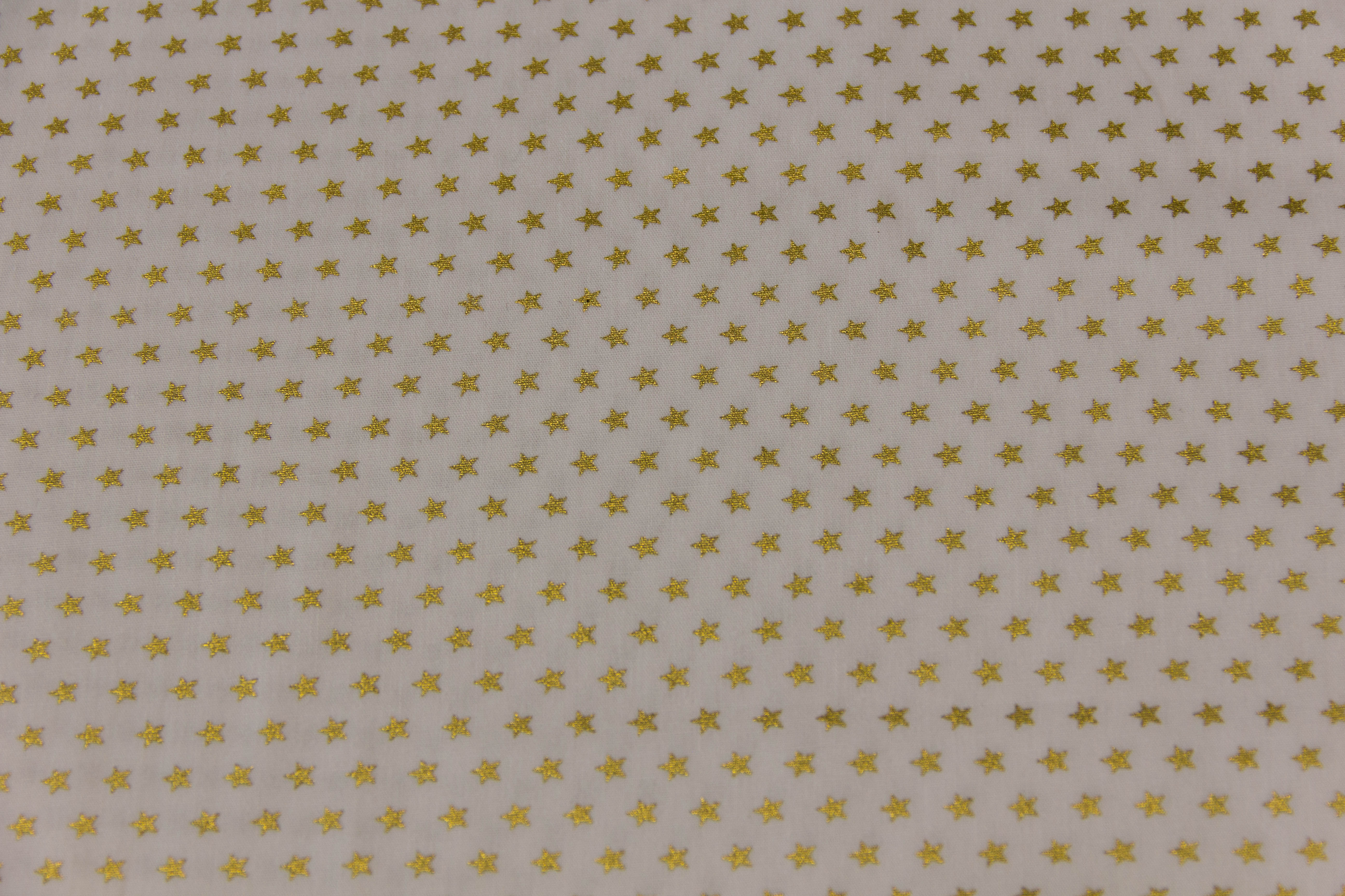 Baumwollwebware Weihnachten, Sterne, weiß, gold, 0,5 m