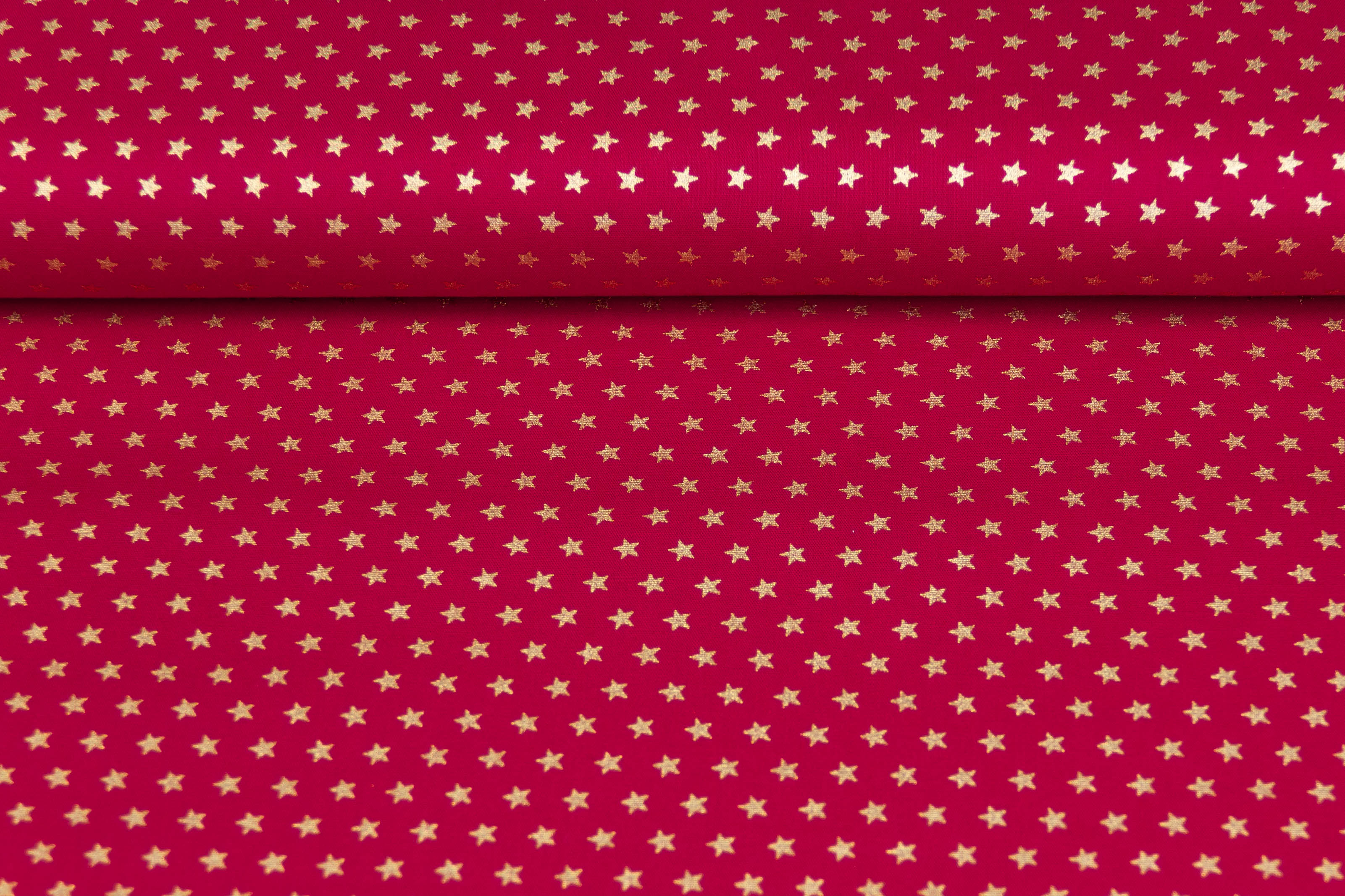 Baumwollwebware Weihnachten, Sterne, rot, gold, 0,5 m