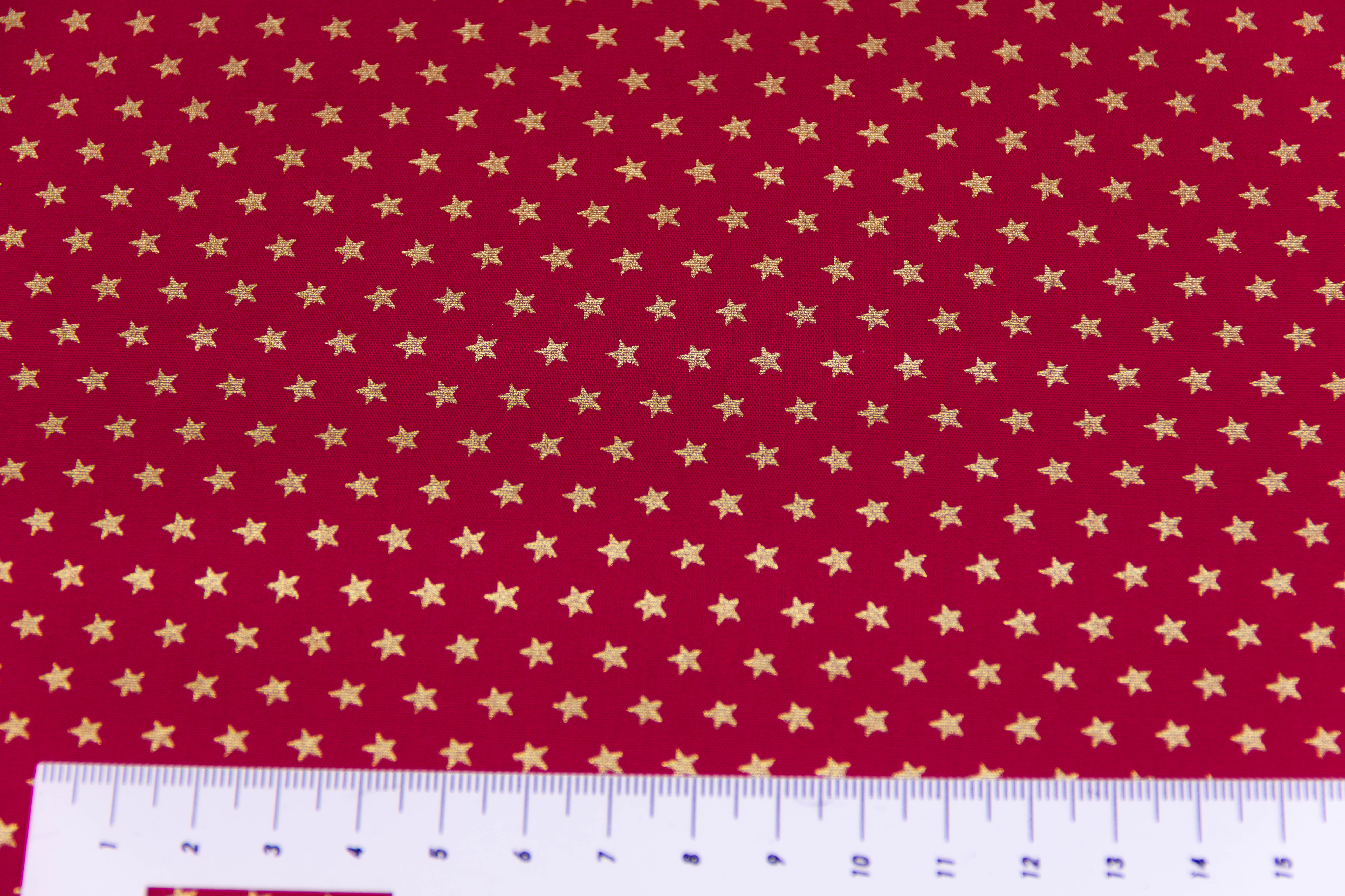 Baumwollwebware Weihnachten, Sterne, rot, gold, 0,5 m
