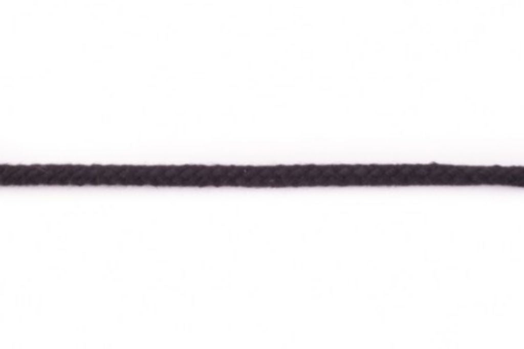 Baumwollkordel, Doppelgewebe, 5 mm, schwarz, 0,5 m