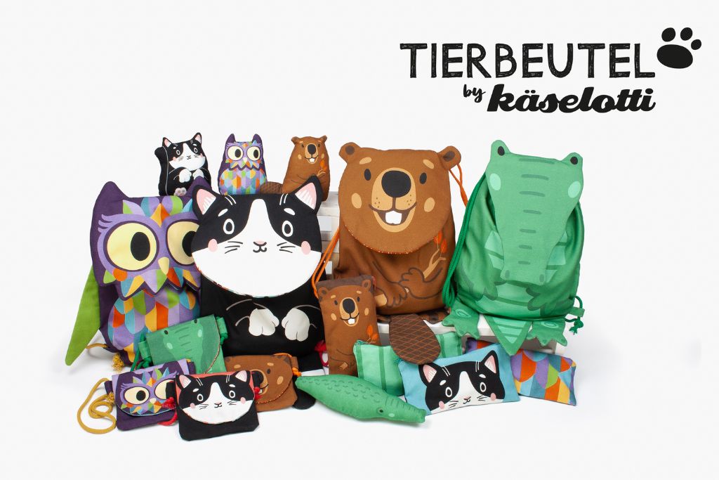 B-Ware DIY-Panel Biber, Tierbeutel Käselotti, Canvas