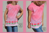 Jersey Panel - Bordüre mit Tulpen