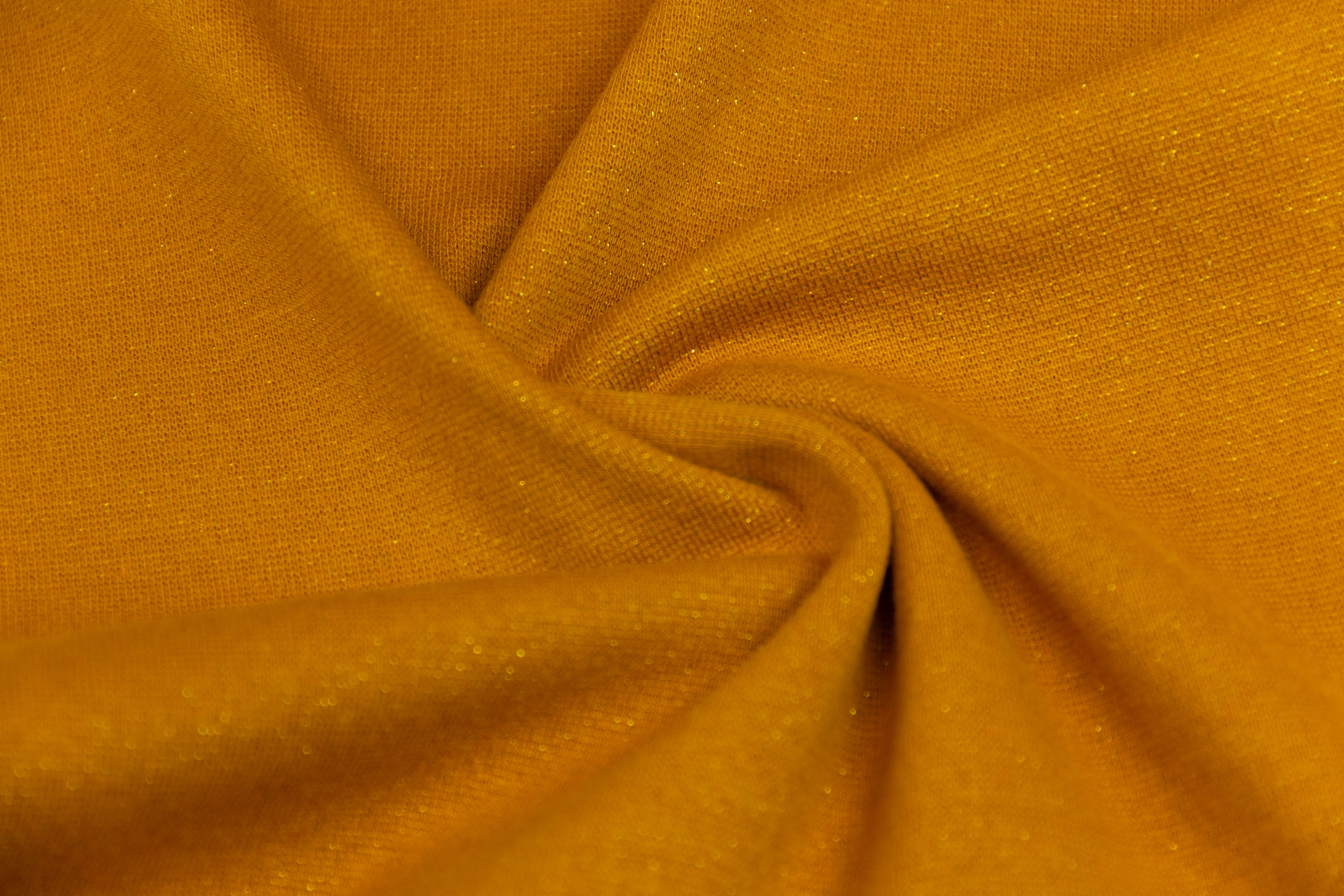 B-Ware 64 cm Glitzerbündchen, Strickschlauch, ocker/gold