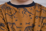 Sweat mit Dinosauriern, terracotta, 0,5 m