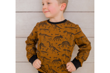Sweat mit Dinosauriern, terracotta, 0,5 m
