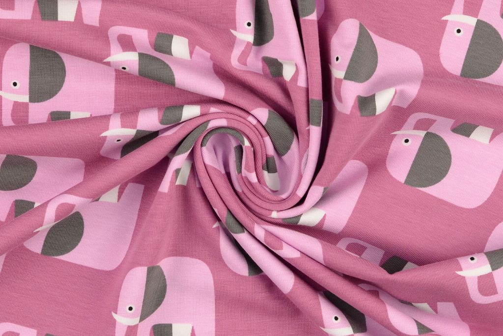 Organic Jersey Elefanten, altrosa, 0,5 m