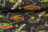 Stoffpaket French Terry + Bündchen, Jurassic King, Dinosaurier, oliv
