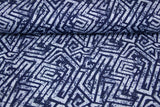 French Terry "Labyrinth", abstrakt, blau 0,5 m