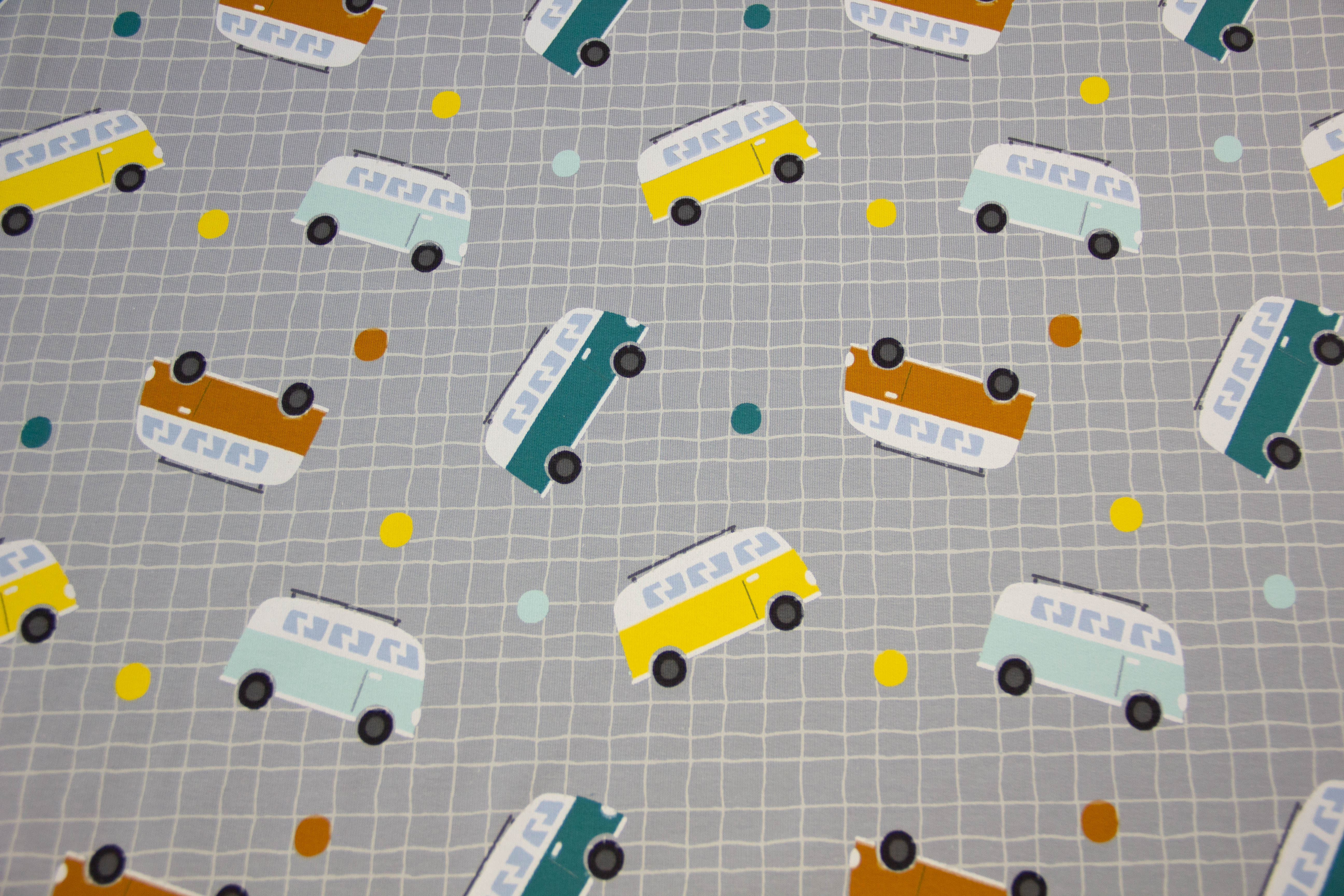 Restmenge 75 cm French Terry angeraut mit Bussen, grau