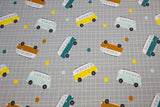 Restmenge 75 cm French Terry angeraut mit Bussen, grau