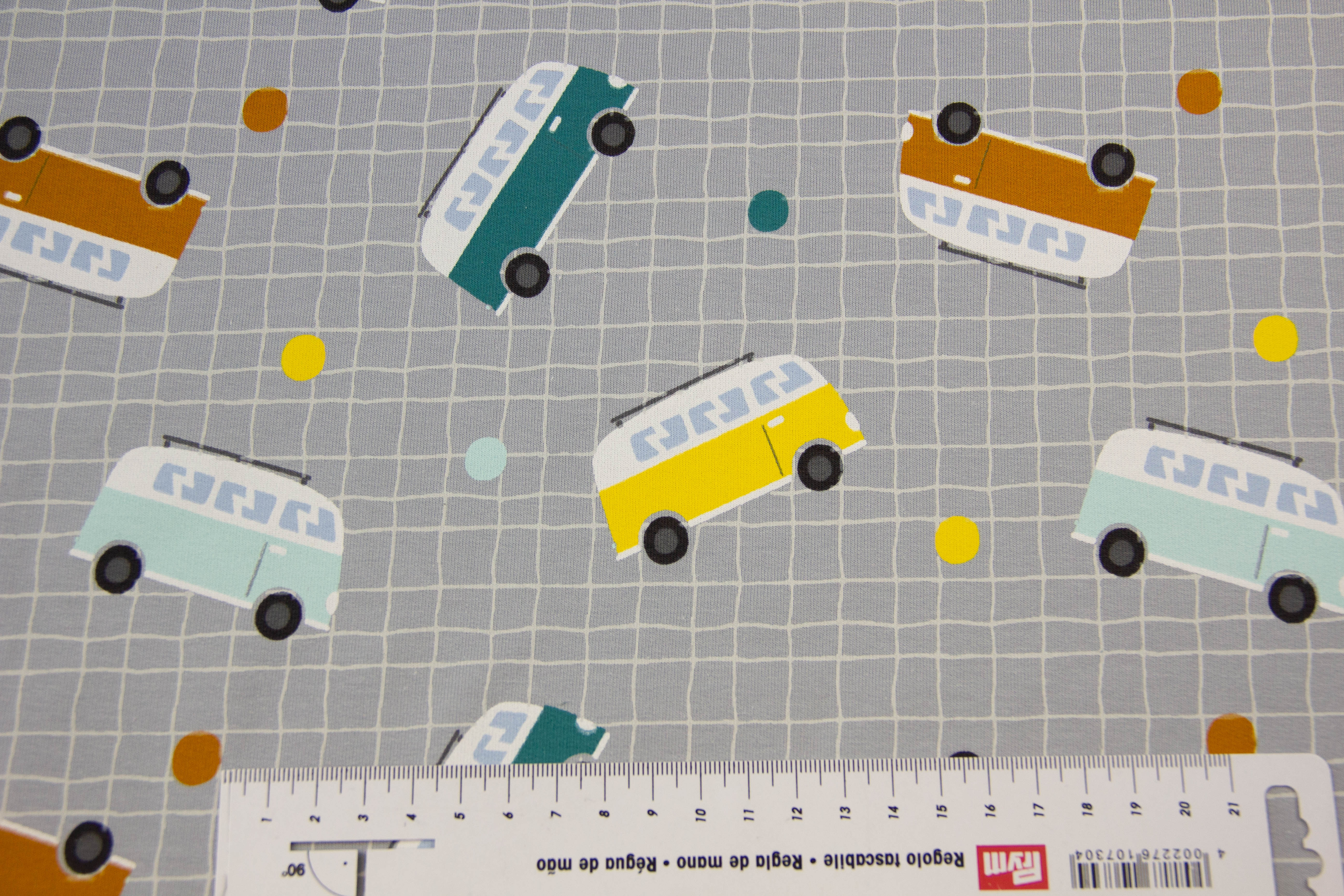 Restmenge 75 cm French Terry angeraut mit Bussen, grau
